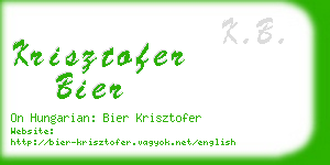 krisztofer bier business card